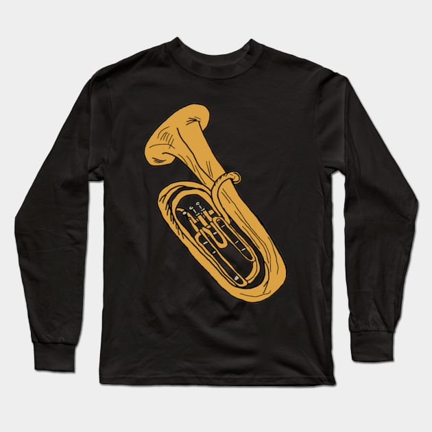 Tuba Long Sleeve T-Shirt by HoneyvilleArt